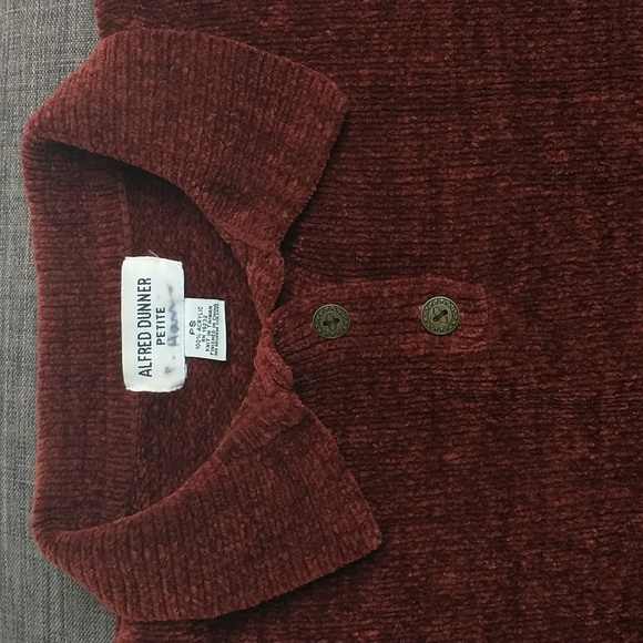 Alfred dunner deep red pull over sweater. size Petite Smal - Picture 3 of 5
